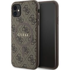 Guess Guess GUHMN61G4GFRW iPhone 11 6.1" / Xr brązowy/brown hardcase 4G Collection Leather Metal Logo MagSafe