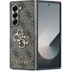 Guess Guess GUHCZFD64GMGBR Z Fold6 F956 brązowy/brown Leather 4G Metal Logo