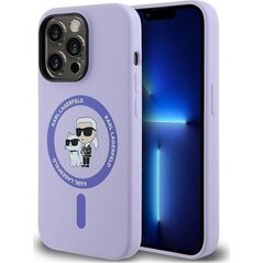 Karl Lagerfeld Karl Lagerfeld KLHMP14LSCMKCRHU iPhone 14 Pro 6.1" fioletowy/purple HC MagSafe Silicone KC Heads Ring