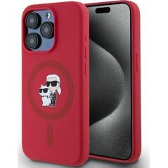 Karl Lagerfeld Karl Lagerfeld KLHMP15LSCMKCRHR iPhone 15 Pro 6.1" czerwony/red hardcase Silicone KC Heads Ring MagSafe