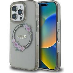 Guess Guess GUHMP16LHFWFCK iPhone 16 Pro 6.3" czarny/black hardcase IML Flowers Wreath MagSafe