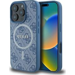 Guess Guess GUHMP16LG4GFRB iPhone 16 Pro 6.3" niebieski/blue hardcase 4G Ring Classic Logo MagSafe