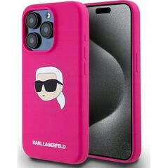 Karl Lagerfeld KLHMP15XSKHPPLF iPhone 15 Pro Max 6.7" fuchsia/fuschia hardcase Silicone Karl Head Print MagSafe