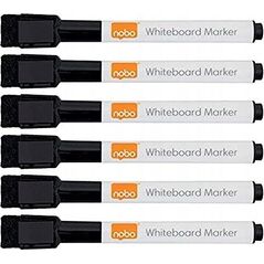 Nobo Marker sucho�cieralny mini czarny 6szt