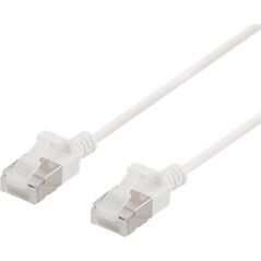 Deltaco DELTACO U/FTP Cat6a patch cable, slim, 3,8mm in diameter, 1m, white