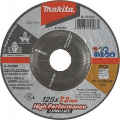 MAKITA ΔΙΣΚΟΣ ΓΙΑ ΑΝΟΞΕΙΔΩΤΟ ΧΑΛΥΒΑ 125*7.2*22MM AZ24N