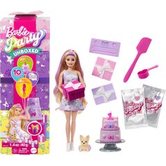 „Barbie Party Unboxed Reveal“ siurprizų rinkinys - šviesiaplaukė lėlė