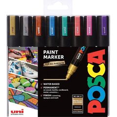 Σετ Μεταλλικών Μαρκαδόρων Posca POSCA UNI PC-5M 8 τεμαχίων