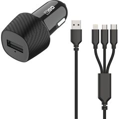 Φορτιστής 2GO 2GO KFZ-Ladegerät 3000mA 3σε1 Micro-USB, Lightning, USB-C sw