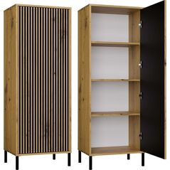 Witryna KAMARO 1DD SLIM DĄB ARTISAN Lamele Front Ryflowany