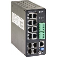 Barox RY-LPIGE-804GBTME łącza sieciowe Zarządzany L2/L3 Gigabit Ethernet (10/100/1000) Obsługa PoE Czarny