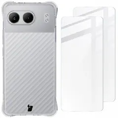 Bizon Case Clear Pack case + 2x screen glass OnePlus Nord 4 clear