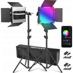 Zestaw Oświetleniowy Studyjny 2x Lampa Wrota Rgb 50w 3200-5600k + 2x Statyw / Rgb 660pro Ii