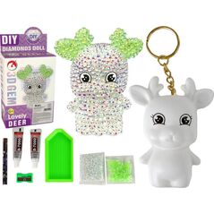 LeanToys Zestaw DIY Diamentowy Renifer DIY Kryształki Brelok 3D Biały