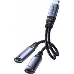 Adapter AV Joyroom Adapter DAC 2w1 Joyroom SY-C03 USB-C do 2x USB-C - czarny