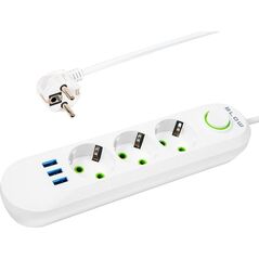 Blow 98-216# Przedłużacz sieciowy ps-320 3-gniazda 3xusb 2m biały 2x1mm