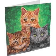 Cats, 18x18cm Crystal Art Card
