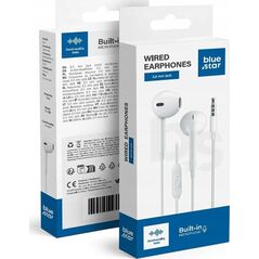 BLUE STAR słuchawki przewodowe Jack 3,5 mm z mikrofonem PA-E65 1,2 m białe