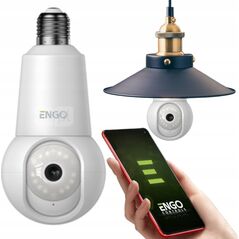 ECAM-E27 - Smart kamera wewnętrzna, Wi-Fi, obrotowa, gwint E27, 4Mpx2-kierunkowy dźwięk (mikrofon i głośnik), śledzenie ruchu, micro SD