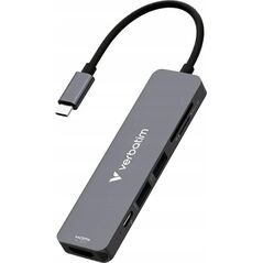 Adapter Hub Verbatim USB-C/HDMI/USB-A     3.2/USB-A 2.0/SD/microSD aluminiowy 32156