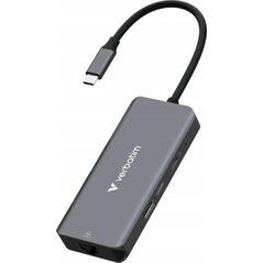 Adapter Hub Verbatim USB-C/HDMI/3xUSB-A   3.2/RJ45 aluminiowy 32157
