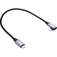 Kabel USB Akyga Kabel kątowy USB type C / Ligtning 30cm AK-USB-55 30W oplot