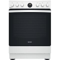 INDESIT Cooker IS67V8CHW/E Hob type Vitroceramic, Oven type Electric, White, Width 60 cm, Grilling, 69 L, Depth 60 cm