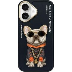 Nimmy etui iPhone 16 6.1" czarny/black Glasses Cool Dog