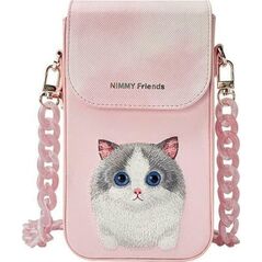 Nimmy torebka na telefon różowy/pink Big Eyed Pet 2.0 Cat