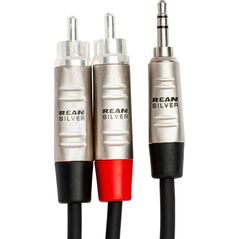 Kabel Hosa Jack 3.5mm - RCA (Cinch) x2 3.05m srebrny (HMR-010Y)