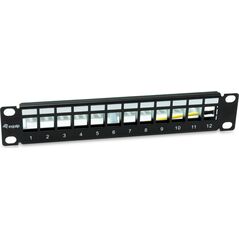 Equip Patchpanel 12x Cat6A 10" FTP 1HE Keystone Στήριξη μαύρο