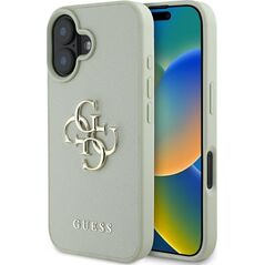 Guess Grained Big 4G Logo Small Classic Logo case for iPhone 16 green