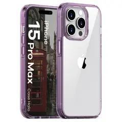 Bizon Case Halo for Apple iPhone 15 Pro Max transparent-purple