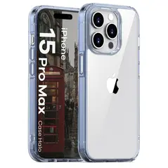 Bizon Case Halo for Apple iPhone 15 Pro Max transparent-blue