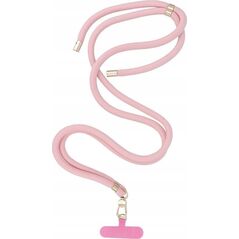 OEM Zawieszka SWING (8mm) do telefonu z regulacją długości / długość sznura 165cm (max 82,5cm w pętli) / na ramię lub szyję - jasnoróżowy