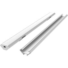 LED προφίλ σετ, 2m, γωνιακό, λευκό, με λευκό κάλυμμα, στηρίγματα και κλιπς
