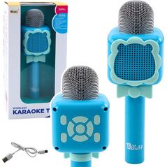 Ασύρματο Μικρόφωνο Bluetooth Καραόκε Ηχογράφηση Αλλαγή Φωνής Μπλε
