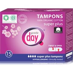 Gentle Day Tampony ze 100% bawełny ekologicznej Super plus 15szt