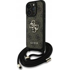 Θήκη Guess 4G Big Logo Cord Stap Crossbody για iPhone 16 Pro καφέ