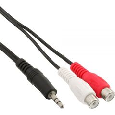 Kabel InLine Jack 3.5mm - RCA (Cinch) x2 2m czarny (89941)