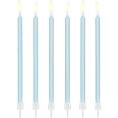 Party Deco Świeczki urodzinowe błękitne - 14 cm - 12 szt. uniwersalny
