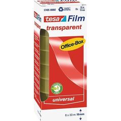 Tesa Film - Taśma biurowa, przeźroczysta, 19mm x 33m, 8 szt.