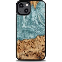 BeWood Etui Bewood Unique Uran z drewna i żywicy na iPhone 15 Plus - niebiesko-białe