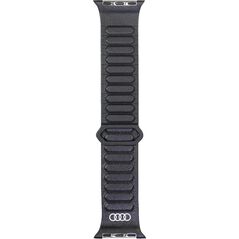 Γνήσιο δερμάτινο μαγνητικό δαχτυλίδι Pasek Audi Logo για Apple Watch 40/41/42mm μαύρο
