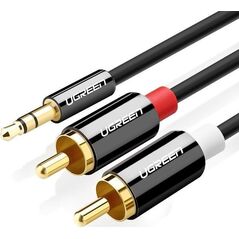 Kabel Ugreen Przewód Jack do 2RCA (Cinch) UGREEN AV116 3,5mm 1m (czarny)