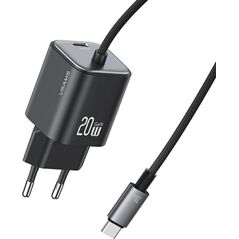 Φορτιστής τοίχου USAMS JC Series CC261 20W GaN Mini Fast Charger 2xUSB-C μαύρο
