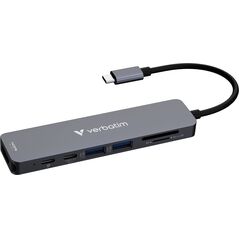 Προσαρμογέας Hub Verbatim HDMI/USB-C 3.2/USB-C/2xUSB-A 3.2/SD/microSD αλουμινίου 32158