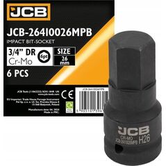 JCB Καρυδάκι-μπιτ κρουστικό 3/4" 26mm (6-γωνιακό)