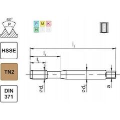 ΚΟΠΤΙΚΟ ΣΠΕΙΡΩΜΑΤΟΣ M 7 DIN-371B (6H) HSSE TIN 800X