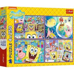 PUZZLE 4x250 Τρελός κόσμος Sponge Boba 13342